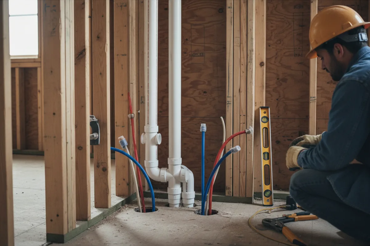 Drain and supply rough-in during Leak Detection in Parsonsburg