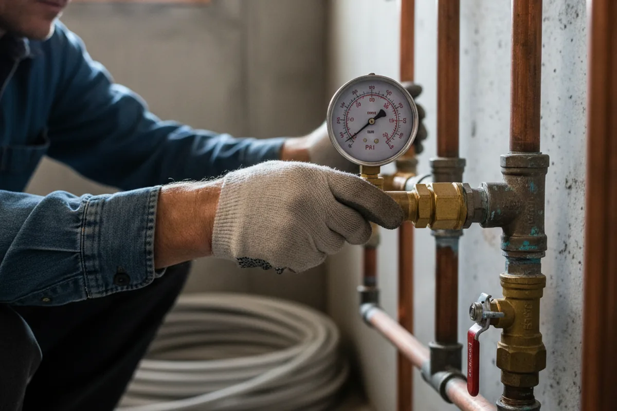 Pressure testing a repaired line during Water Line Repair in Parsonsburg